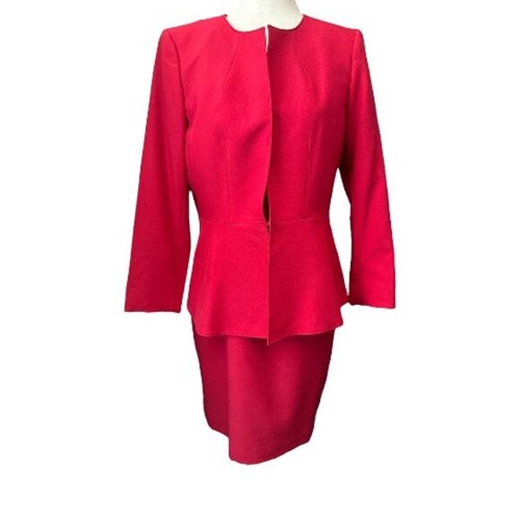Le Suit Peplum Crepe Sheath Dress Suit with Jacket 6 - Picture 1 of 9
